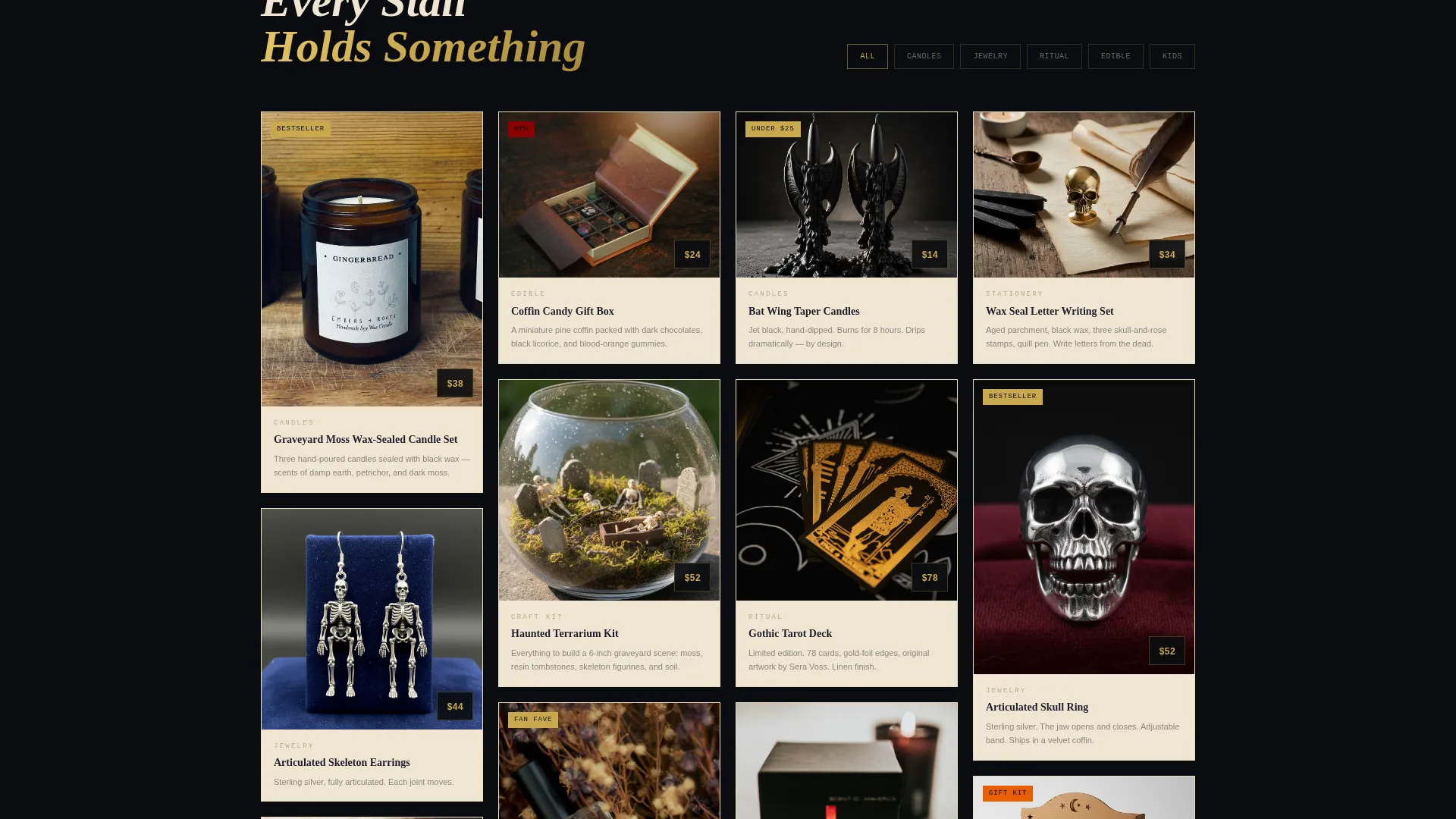 Halloween Gift Store Landing Page Template