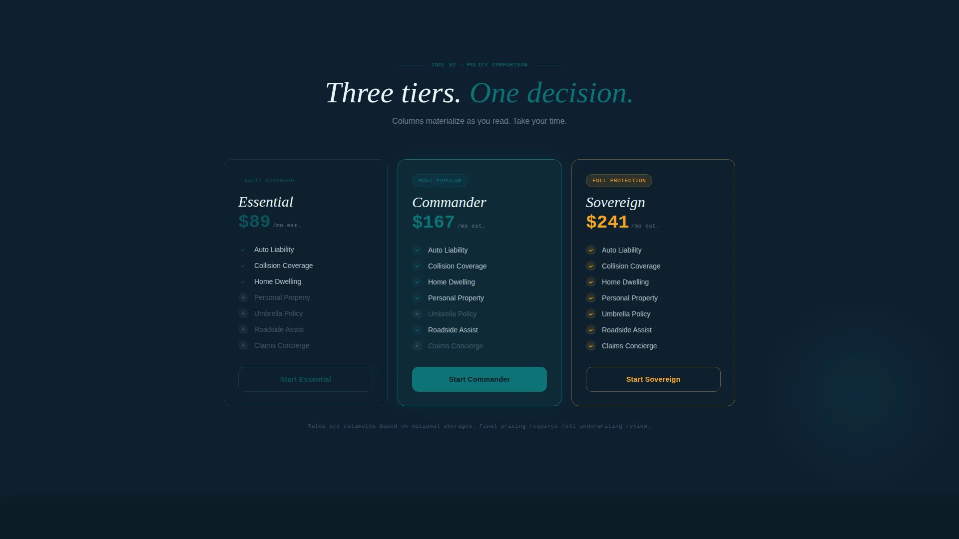 Insurance Agency Cost Calculator Website Template