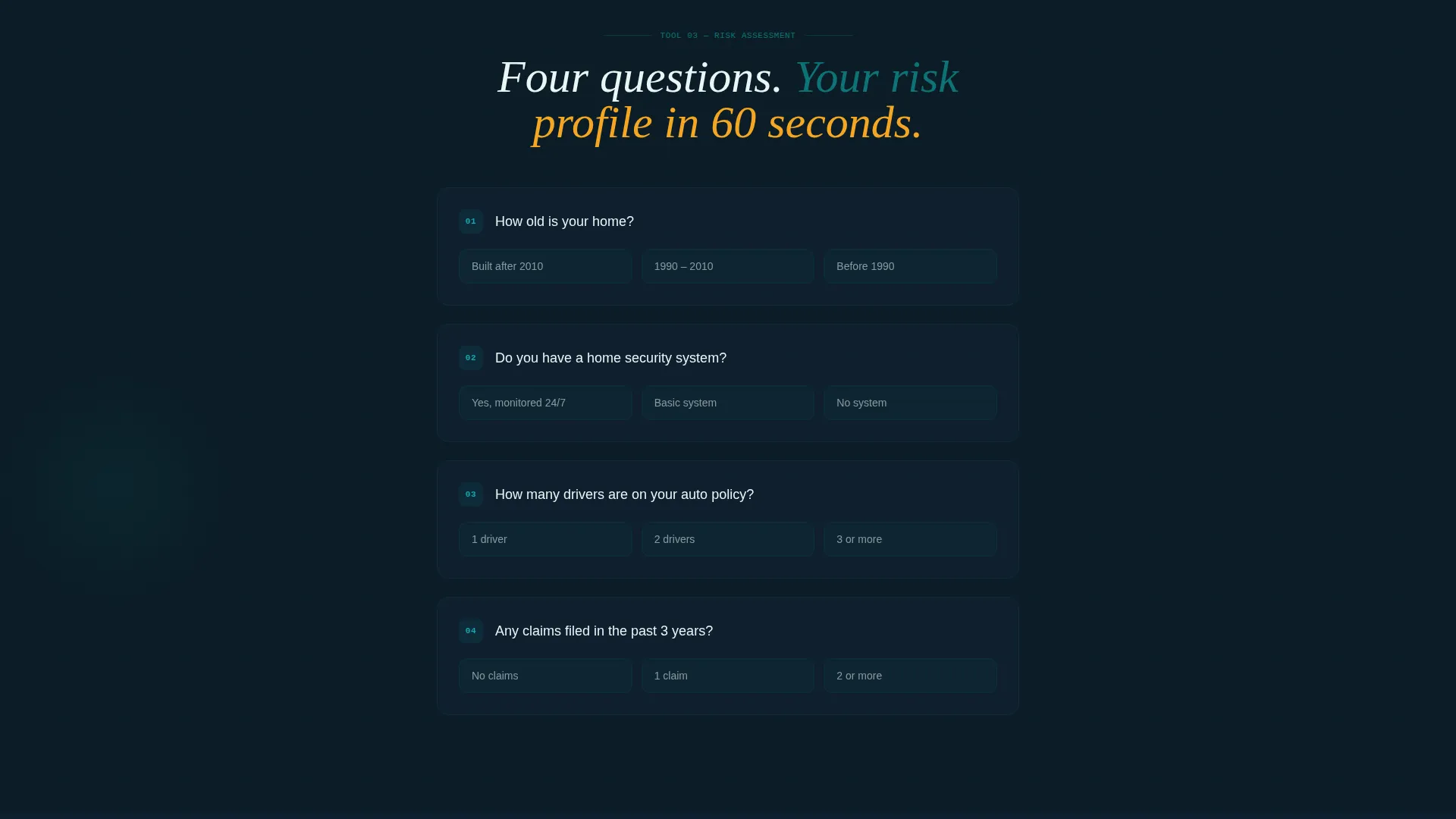 Insurance Agency Cost Calculator Website Template