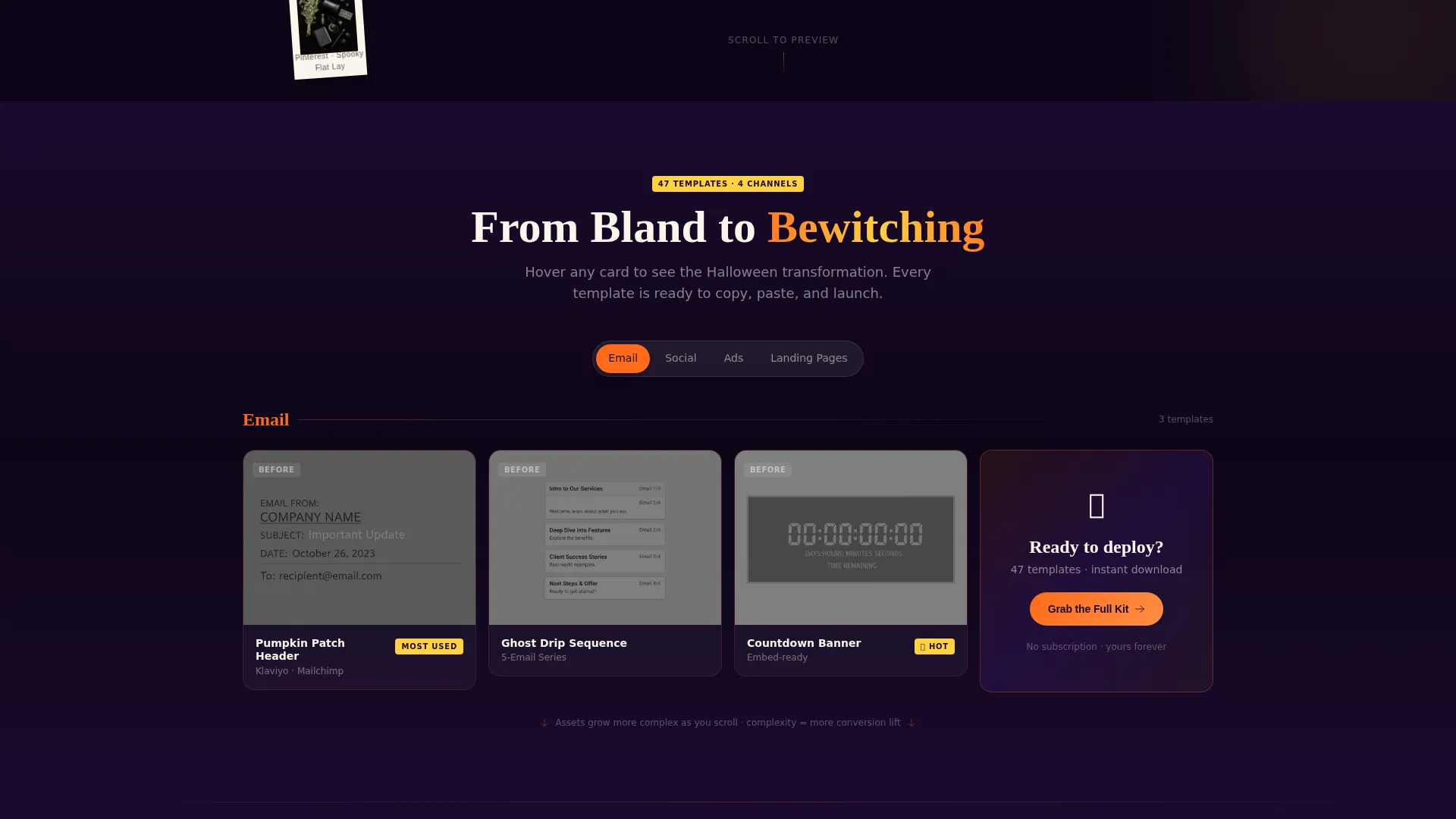 Halloween Marketing Landing Page Template Kit