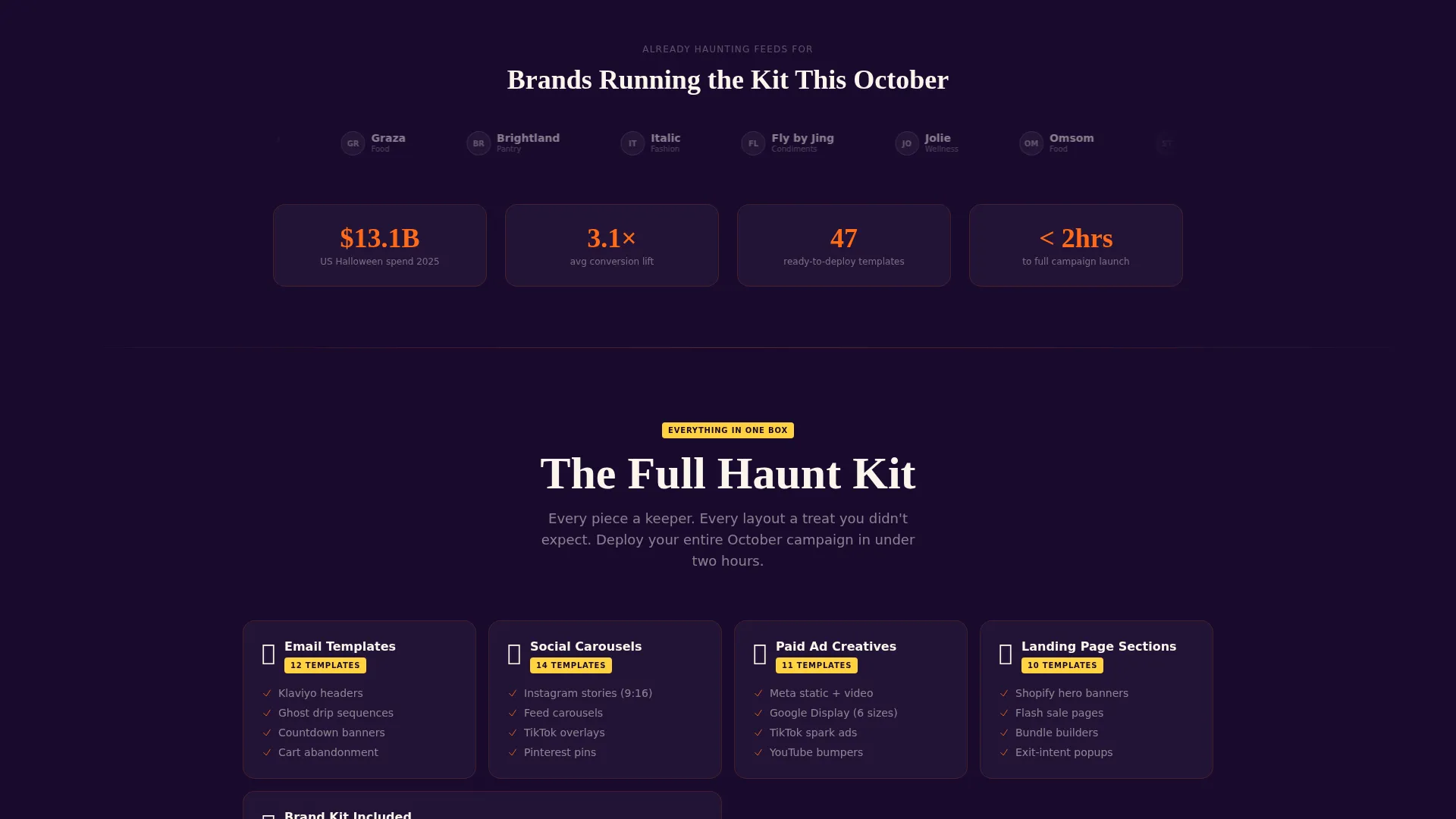 Halloween Marketing Landing Page Template Kit