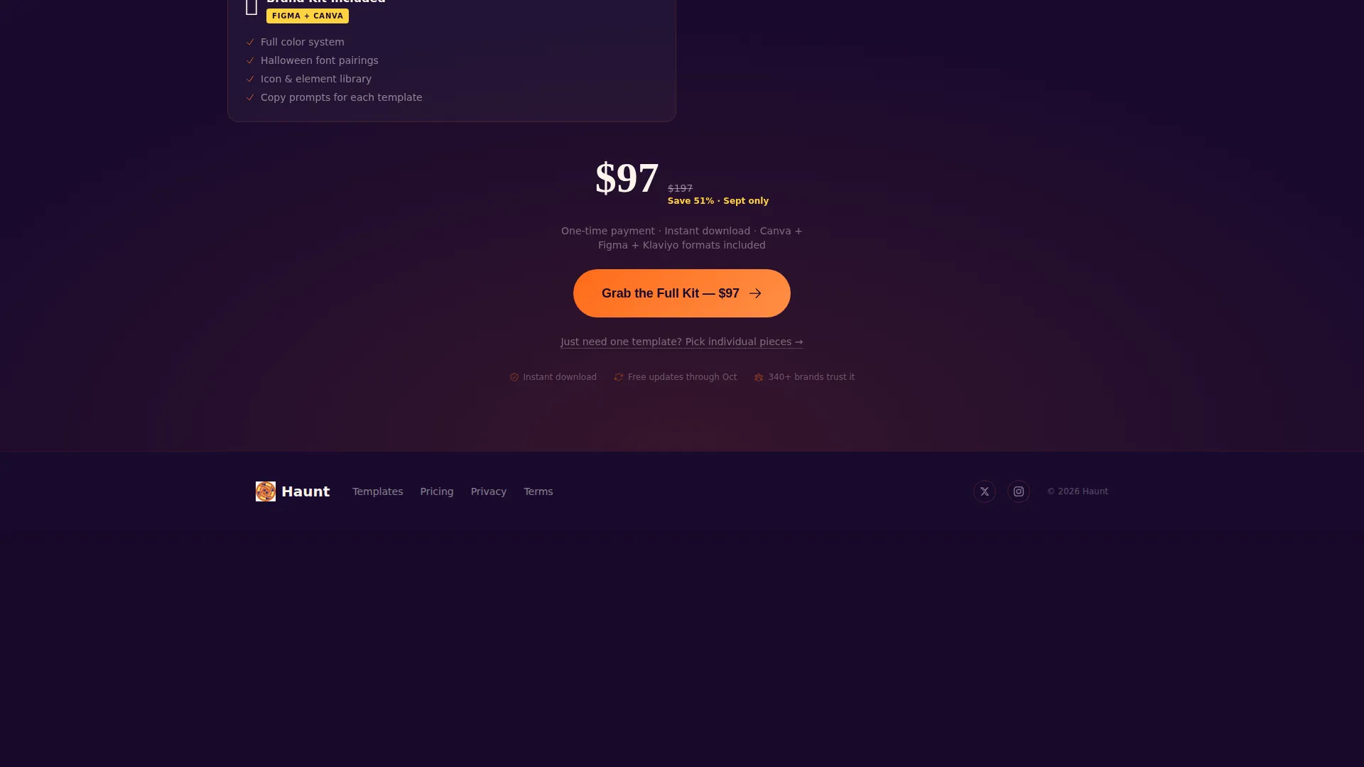 Halloween Marketing Landing Page Template Kit