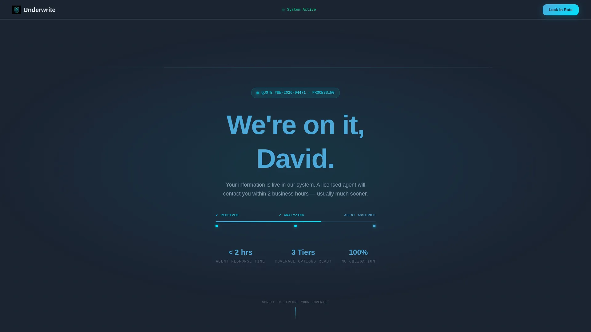 Insurance Agency Complete Cost Calculator Website Template
