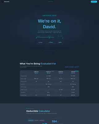 Insurance Agency Complete Cost Calculator Website Template