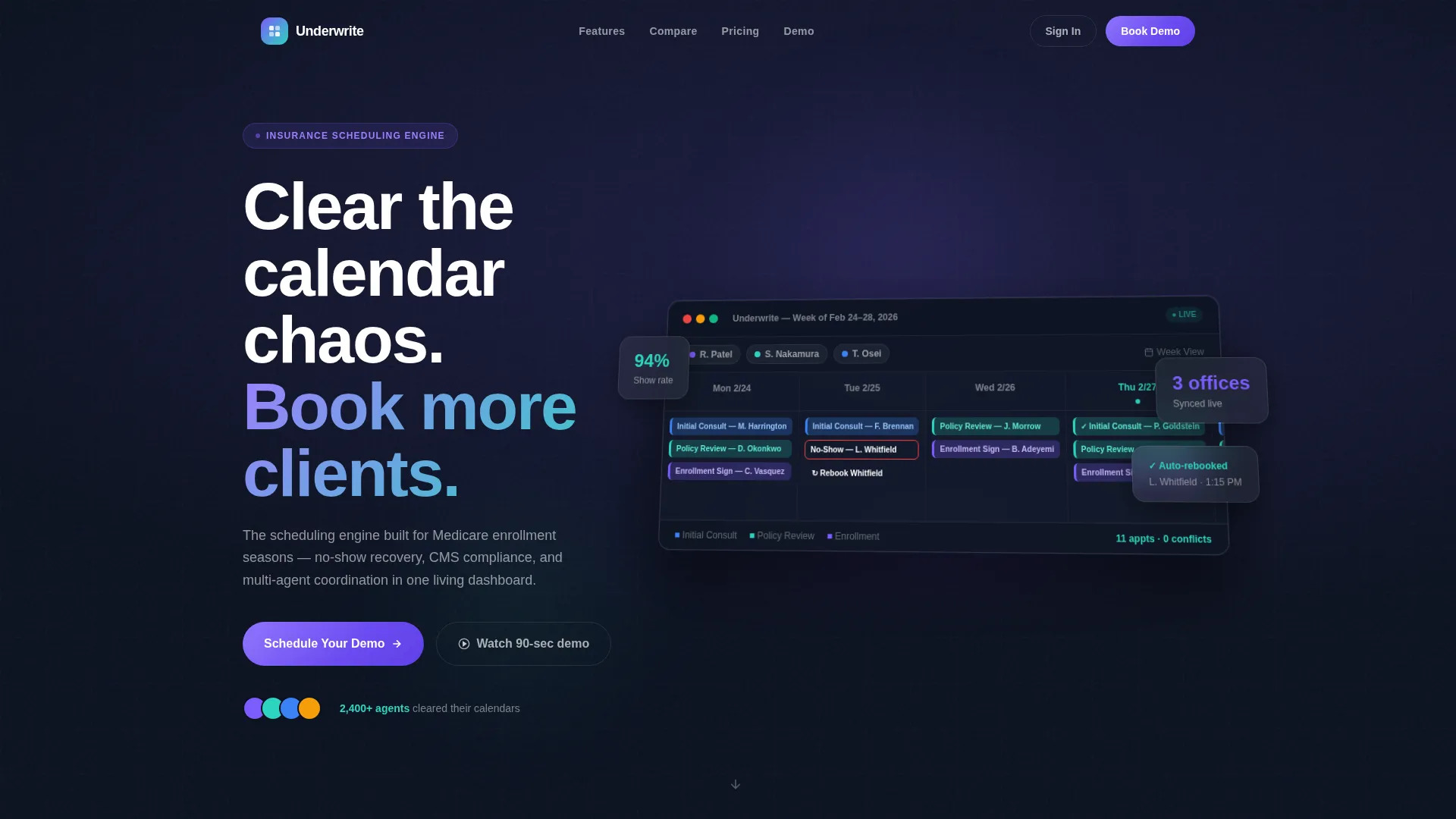 Insurance Appointment Scheduling Landing Page