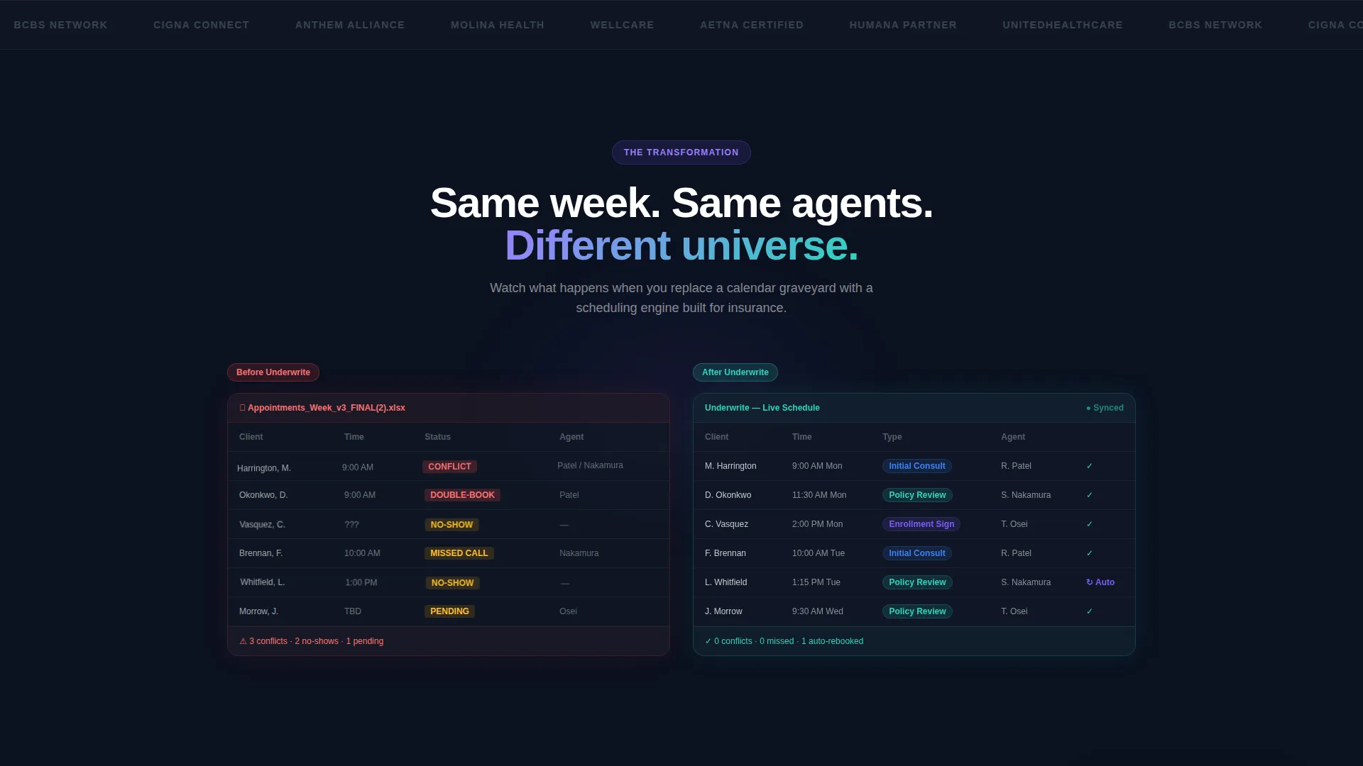 Insurance Appointment Scheduling Landing Page
