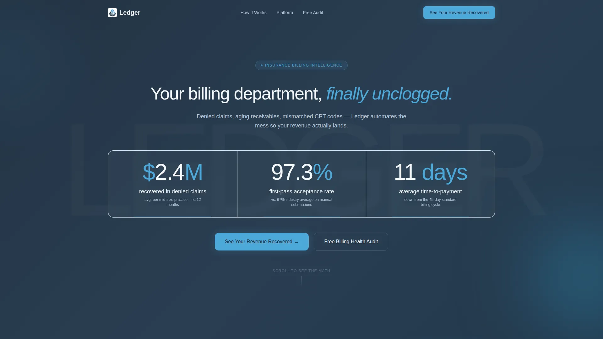 Streamlined Accounting Ledger Landing Page Template