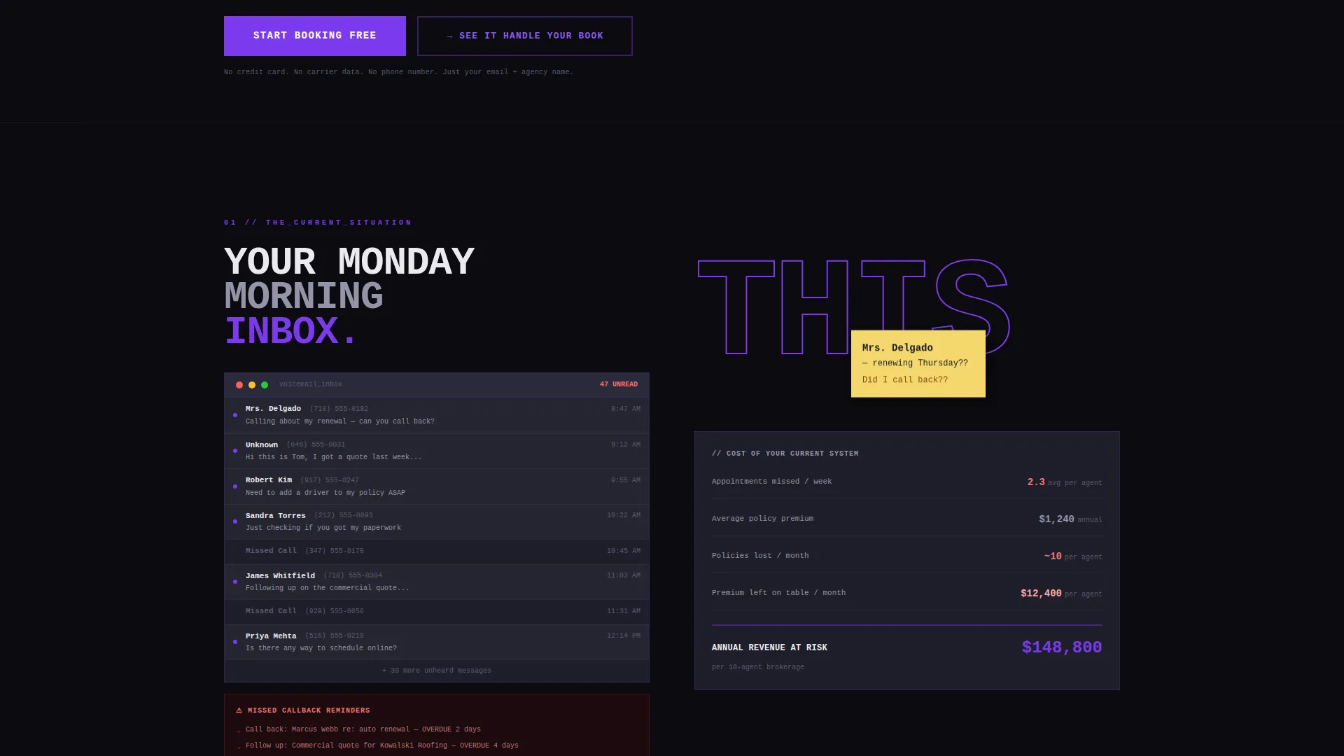 Insurance Booking & Scheduling Landing Page