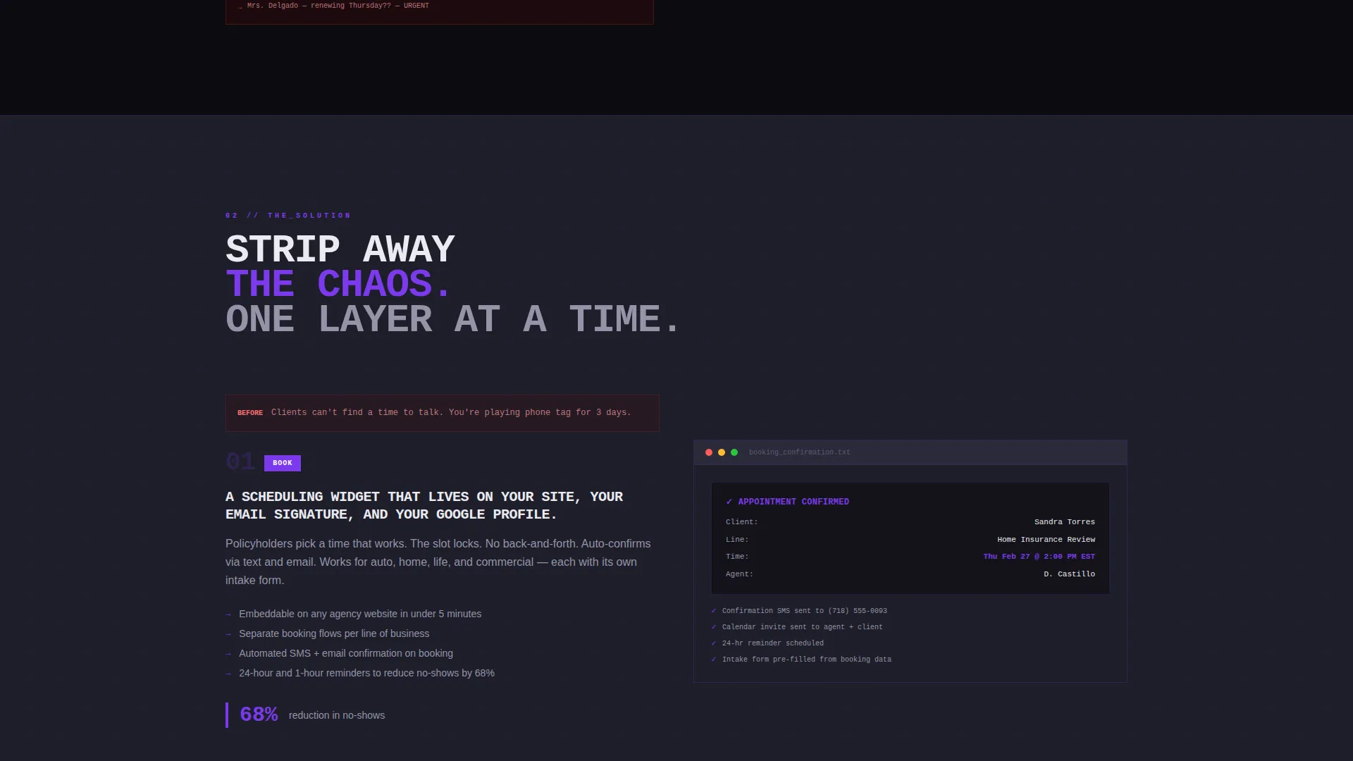 Insurance Booking & Scheduling Landing Page