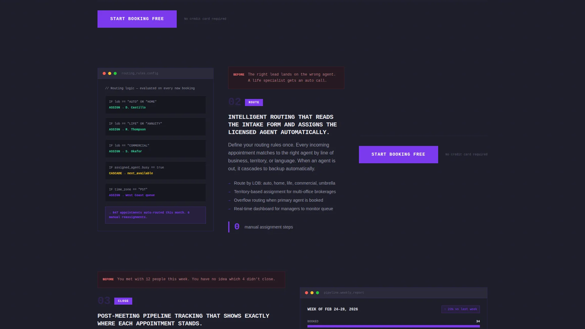 Insurance Booking & Scheduling Landing Page