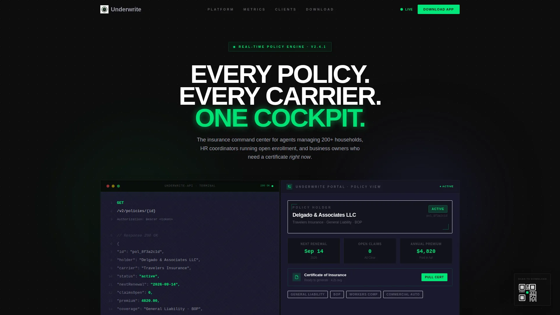 Powerful Insurance Platform Landing Page Template