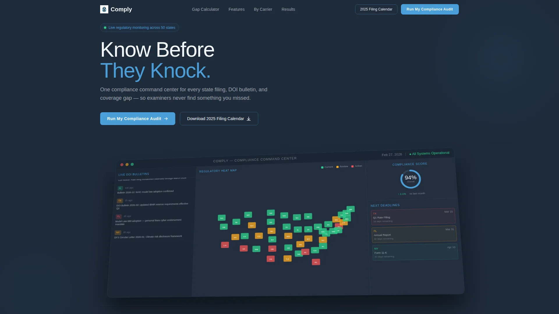 Insurance Compliance Management Landing Page Template