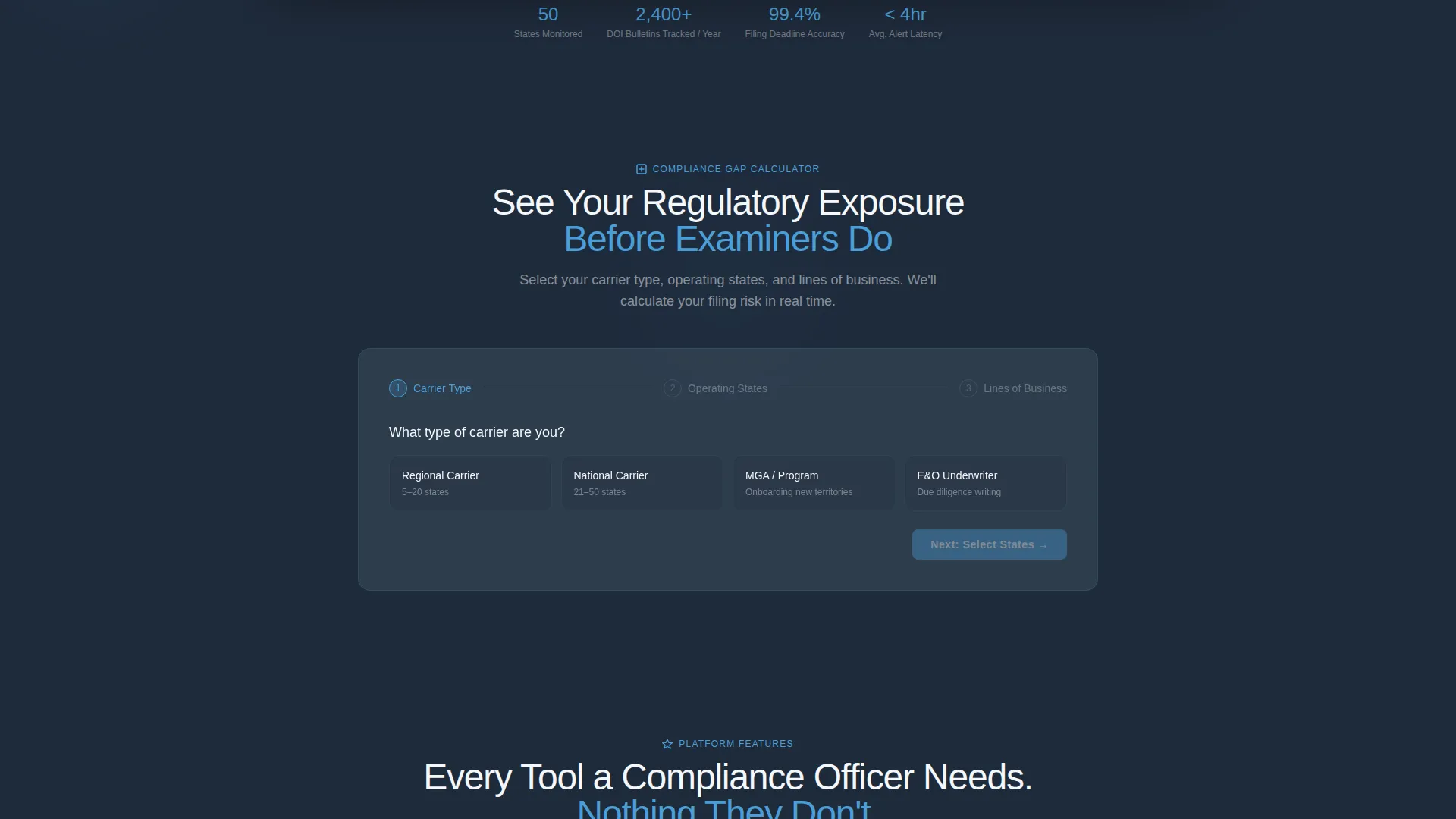 Insurance Compliance Management Landing Page Template