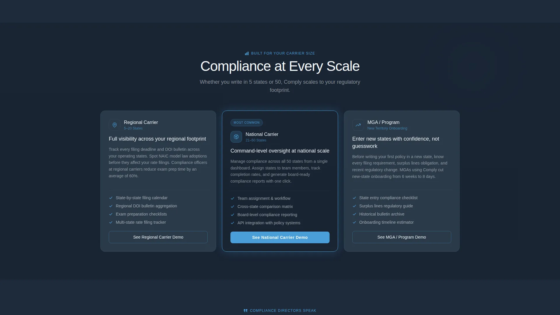 Insurance Compliance Management Landing Page Template