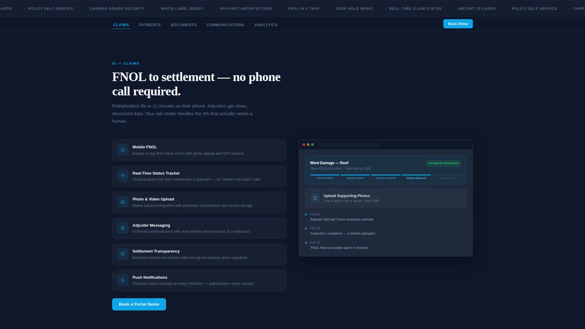 Insurance Customer Portal Landing Page Template