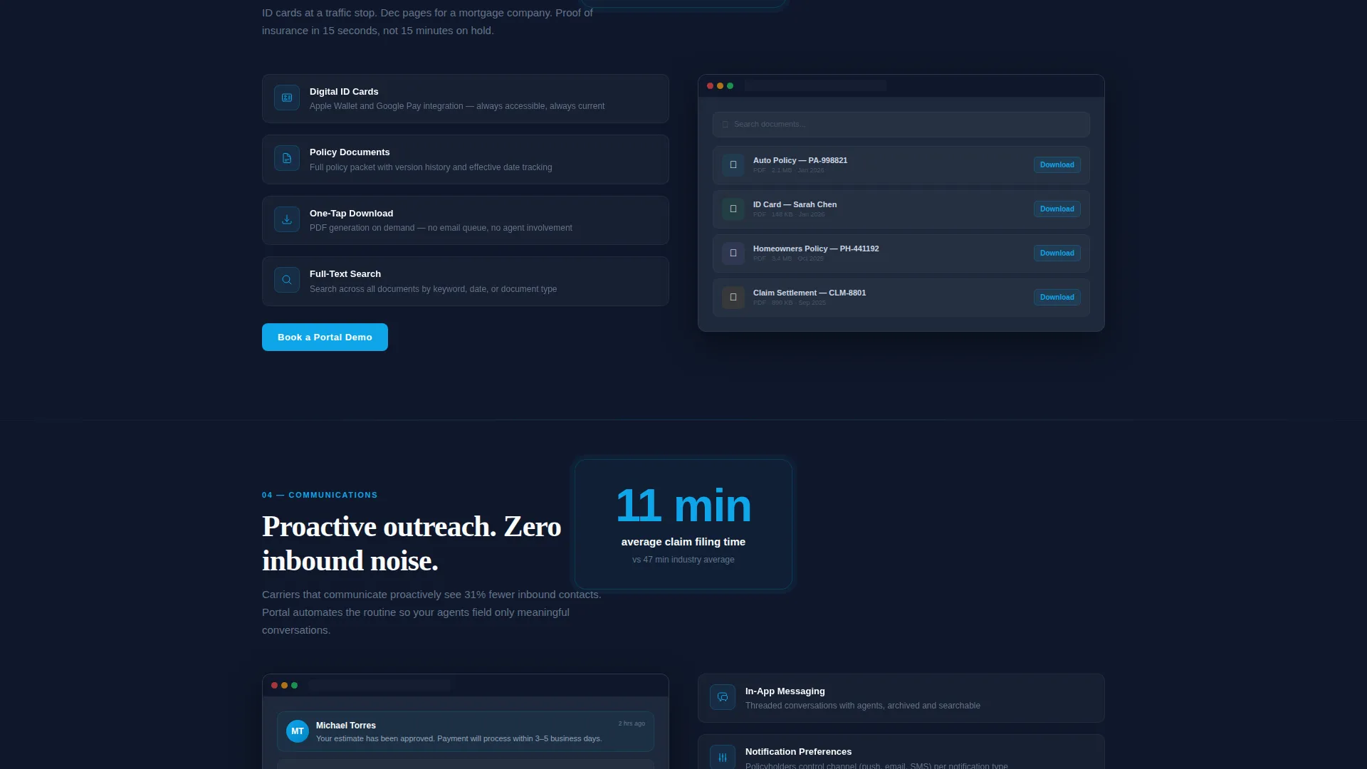 Insurance Customer Portal Landing Page Template