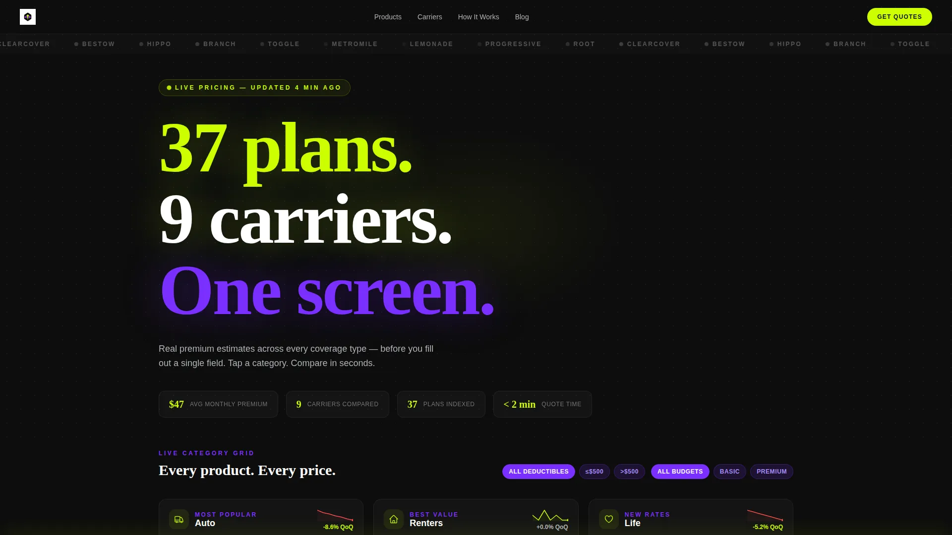 Instant Insurance Comparison Landing Page Template