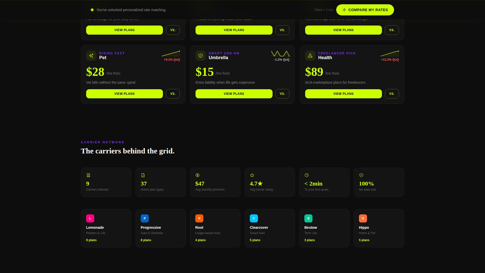 Instant Insurance Comparison Landing Page Template