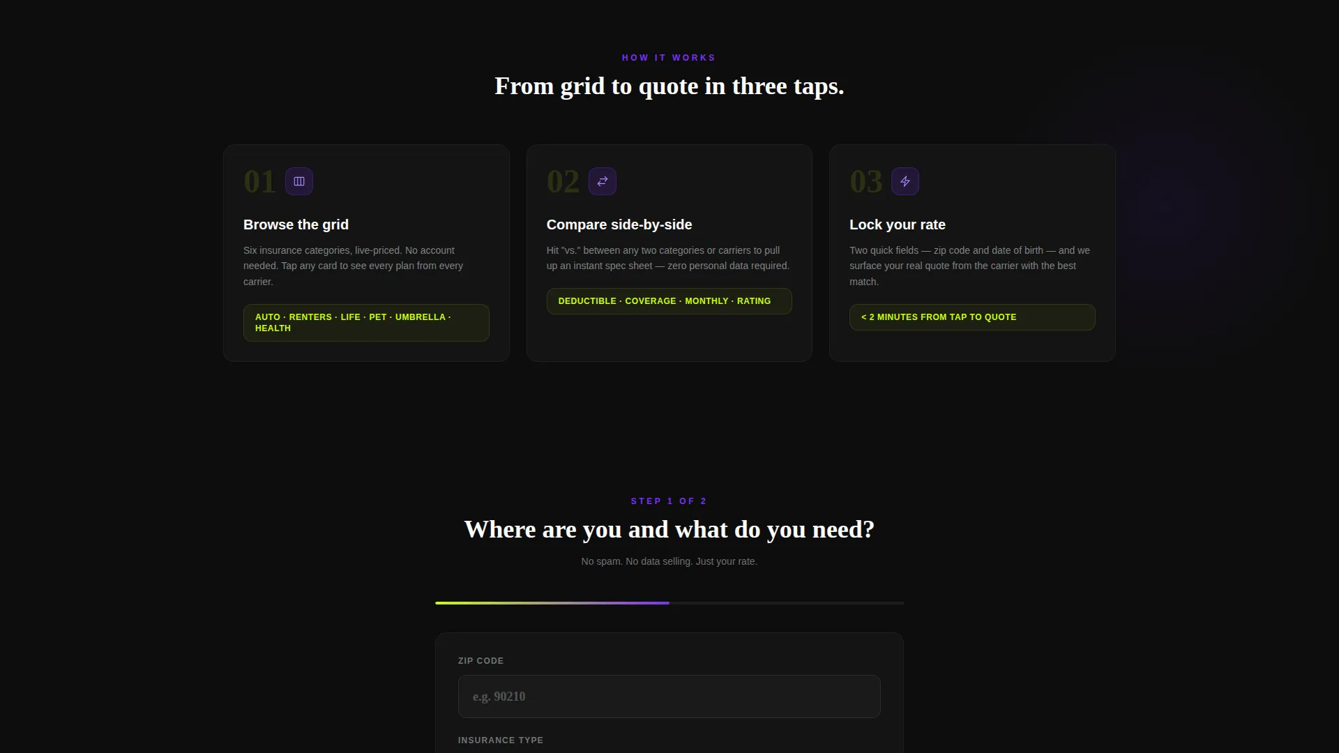 Instant Insurance Comparison Landing Page Template