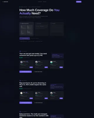 Glassmorphic Insurance Directory Landing Page