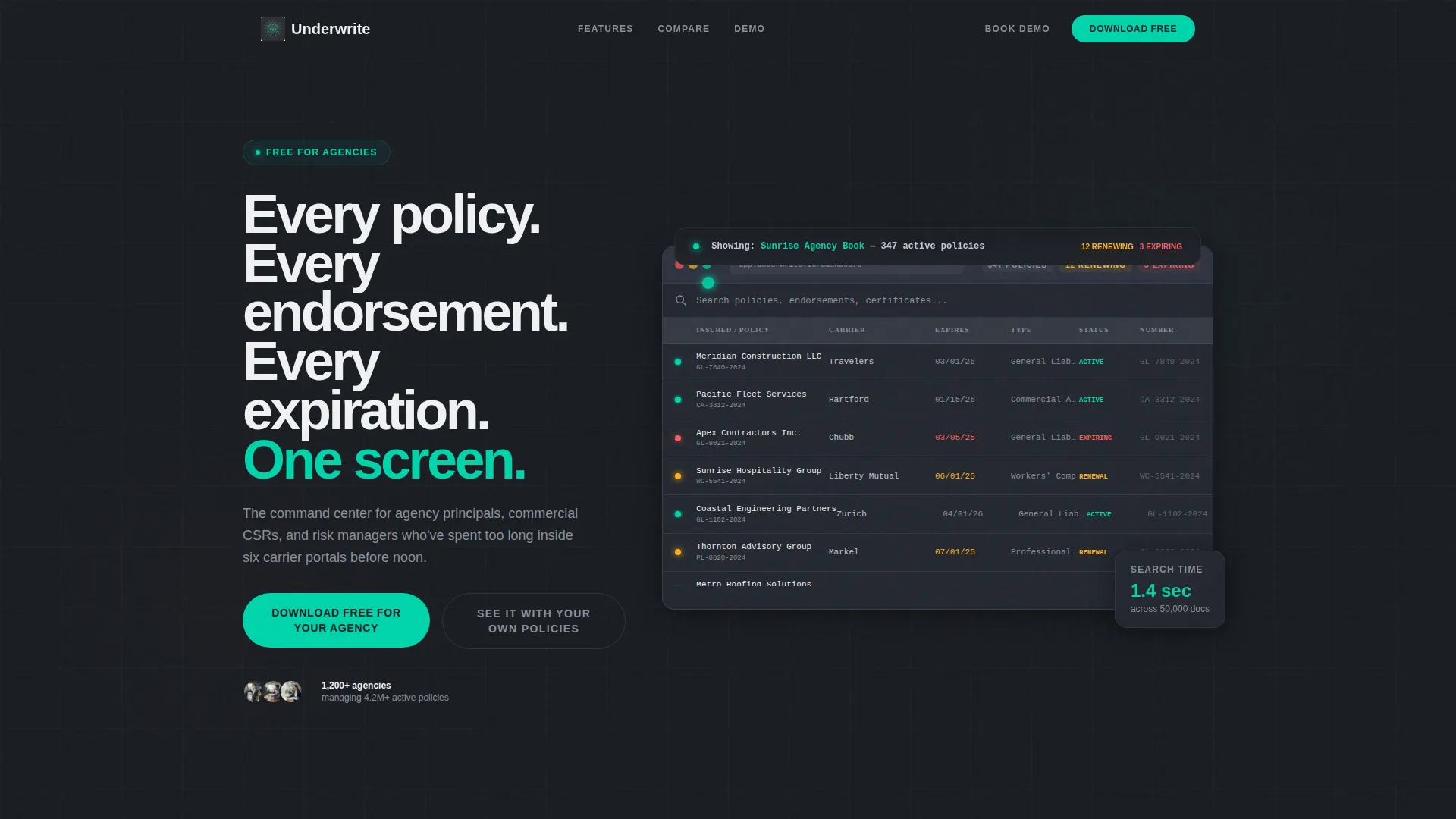 Powerful Insurance Administration Landing Page Template