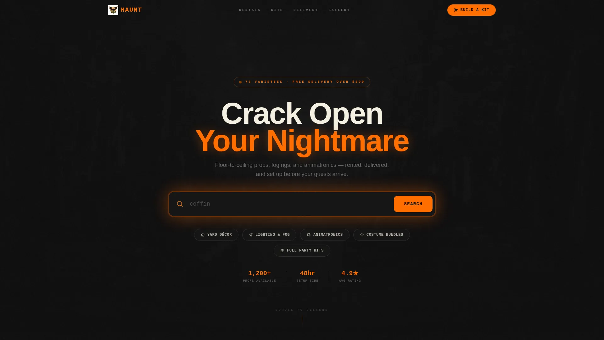 Halloween Business Cost Calculator Website Template