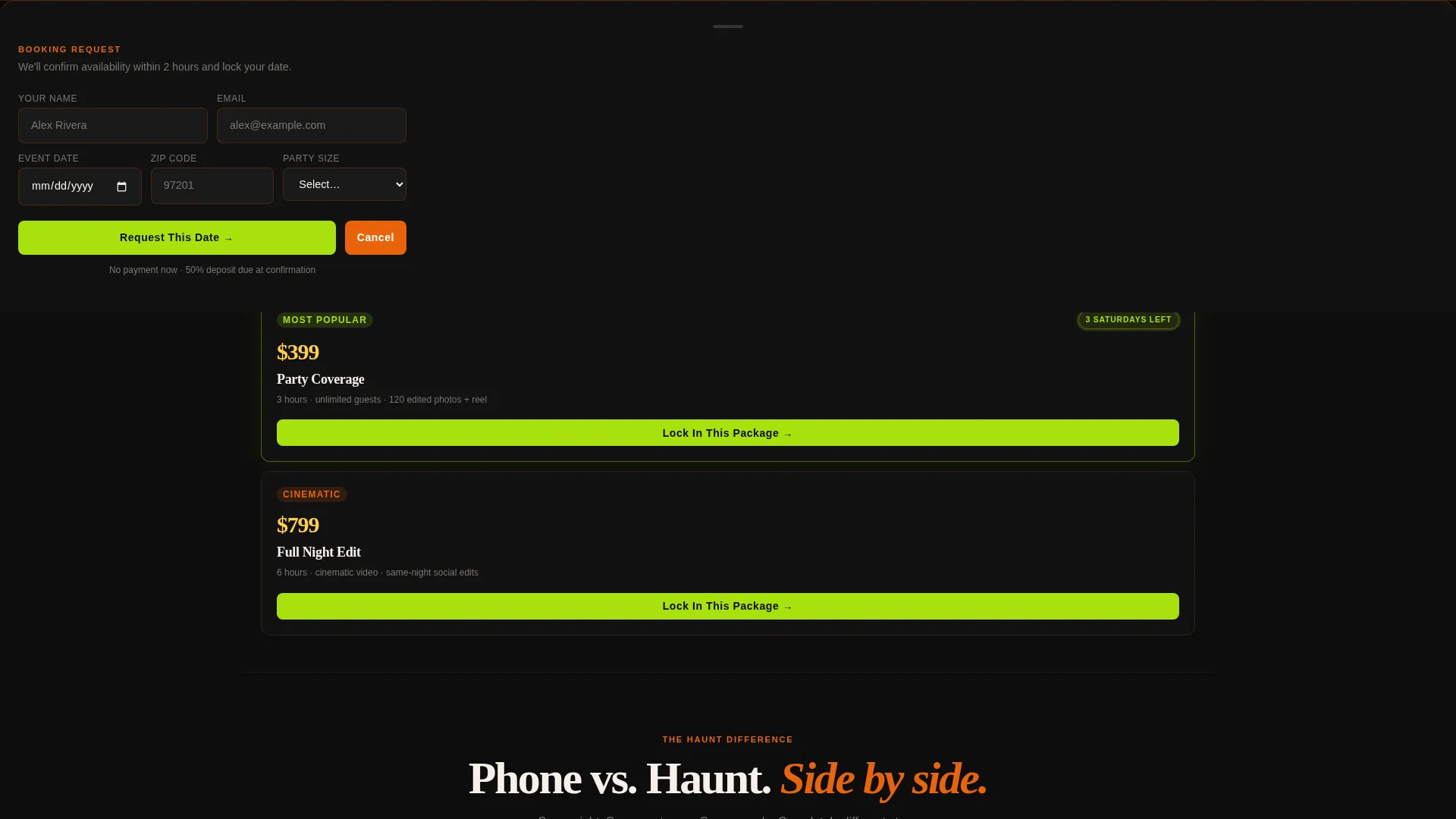 Halloween Business Specialist Booking Website Template