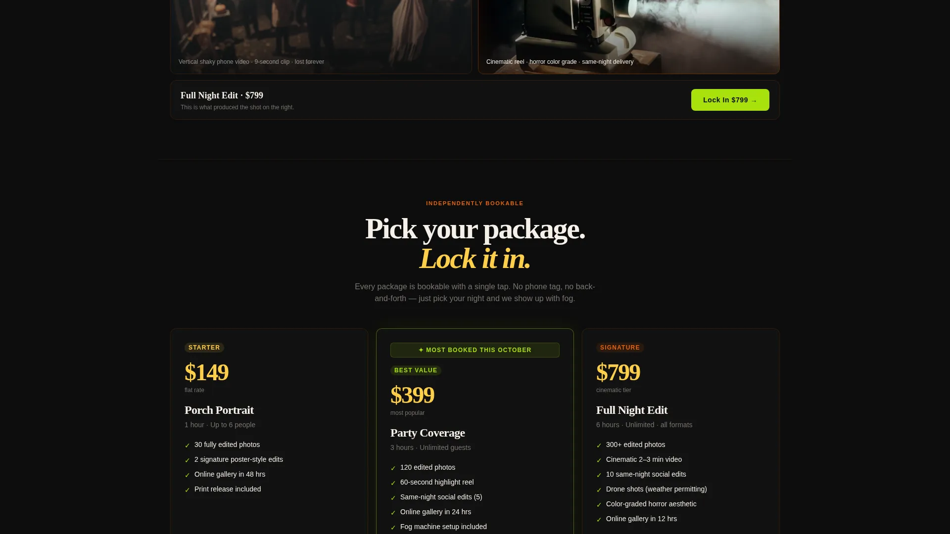 Halloween Business Specialist Booking Website Template