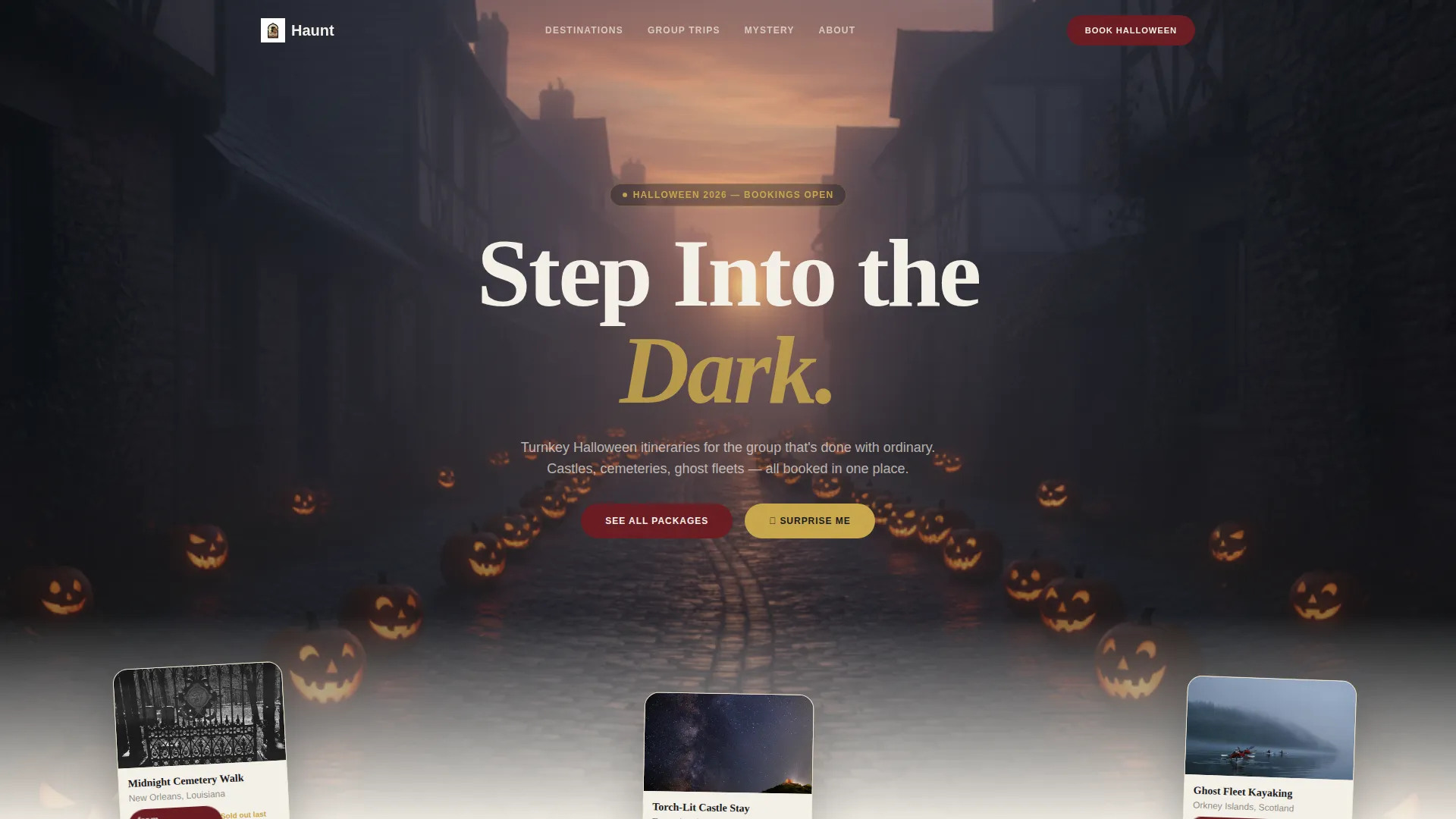 Halloween Travel Landing Page Template