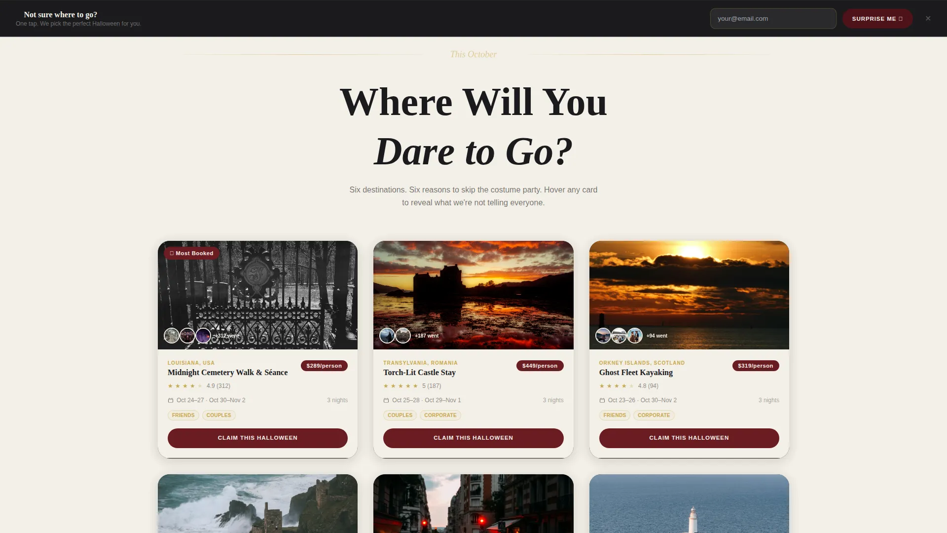 Halloween Travel Landing Page Template