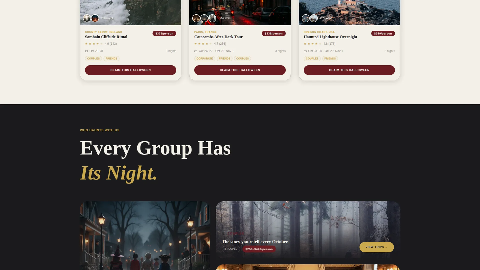 Halloween Travel Landing Page Template