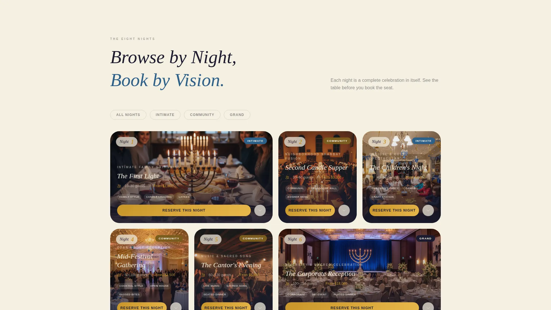 Hanukkah Event Planning Landing Page Template