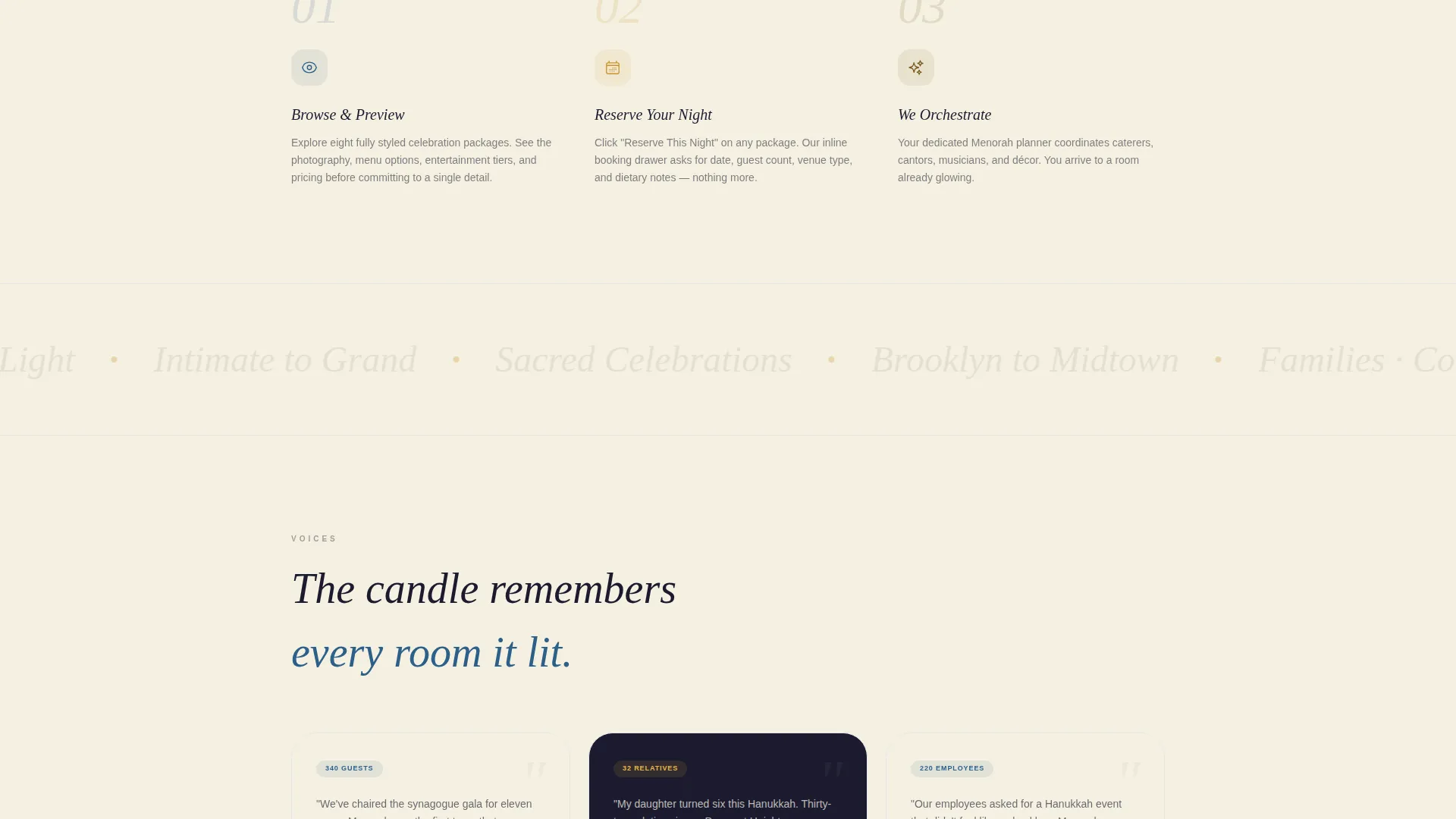 Hanukkah Event Planning Landing Page Template