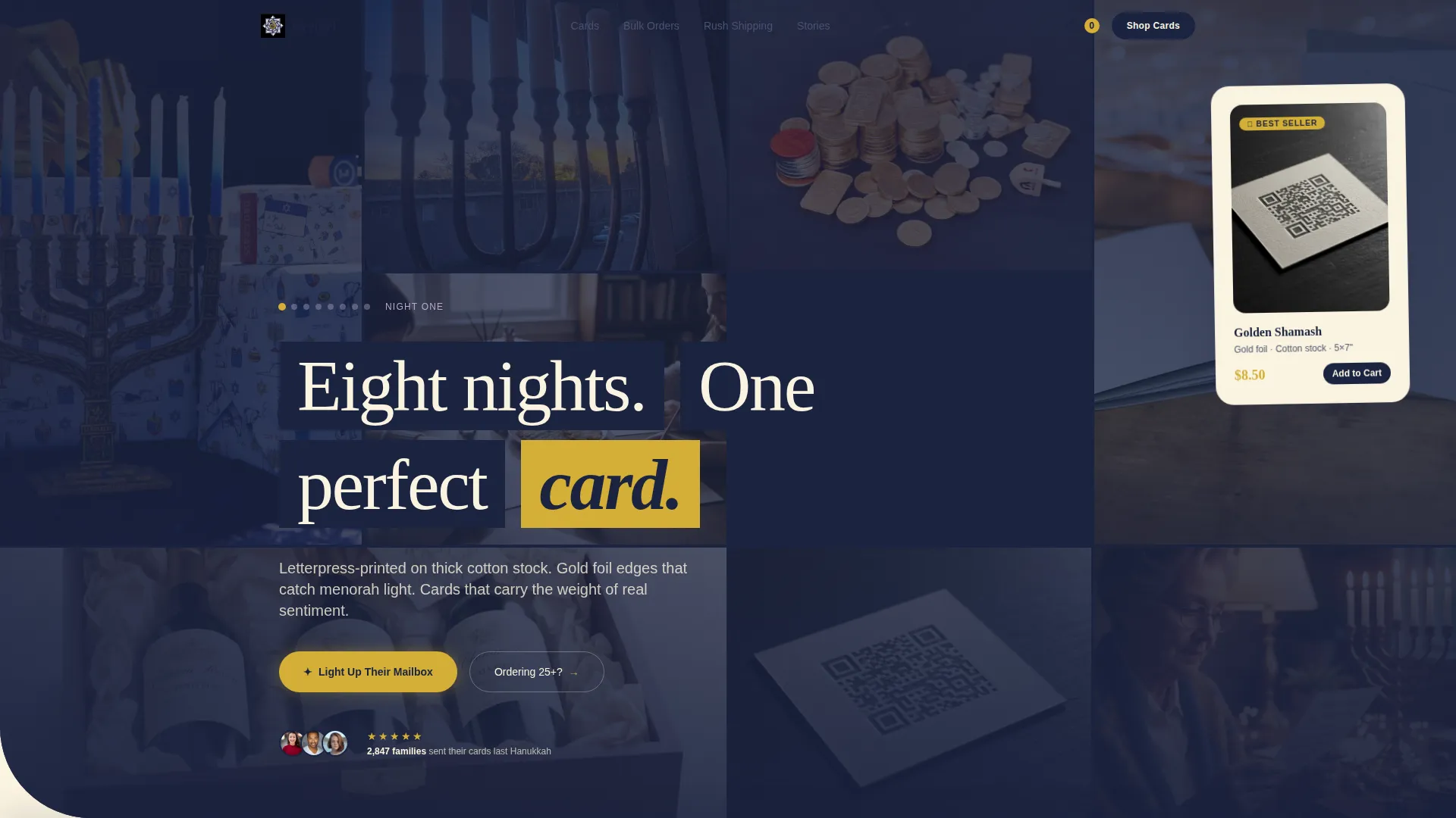 Elegant Hanukkah Landing Page Template