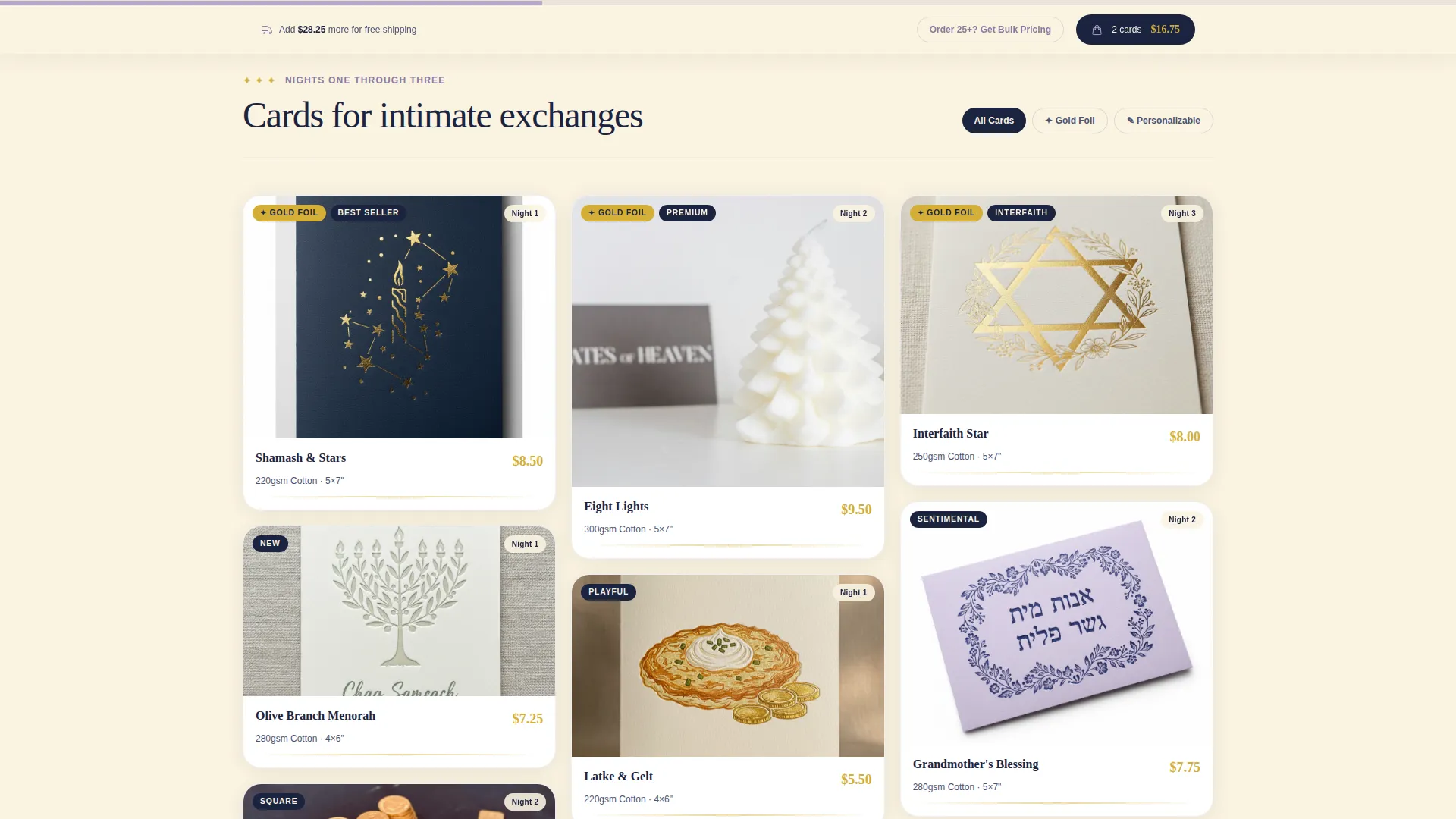 Elegant Hanukkah Landing Page Template