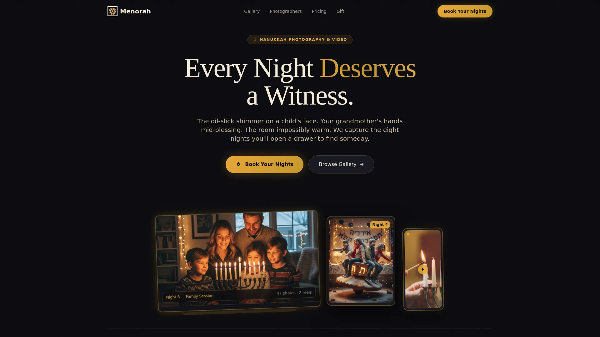 Hanukkah Photography Landing Page Template