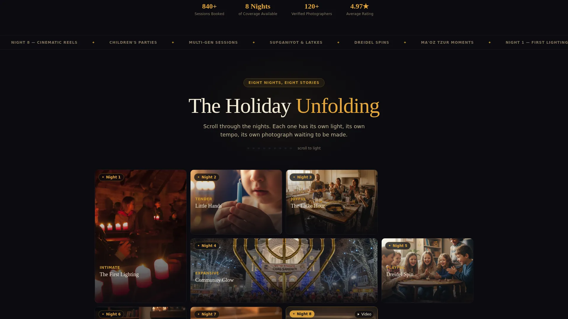 Hanukkah Photography Landing Page Template