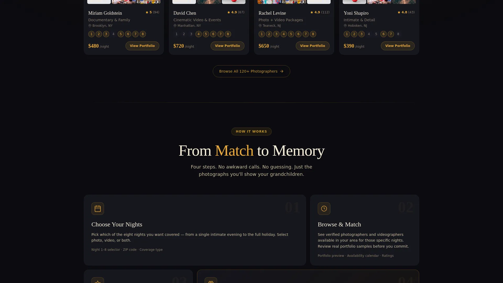 Hanukkah Photography Landing Page Template