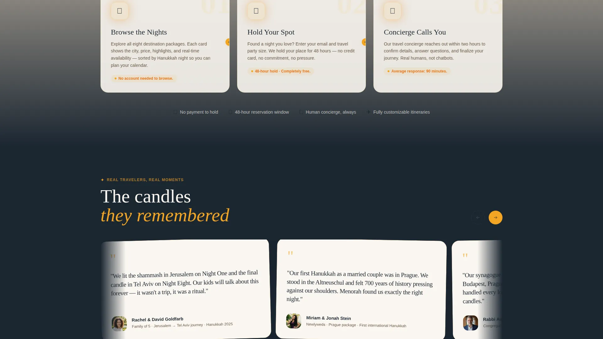 Hanukkah Travel Landing Page Template