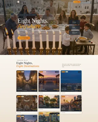Hanukkah Travel Landing Page Template