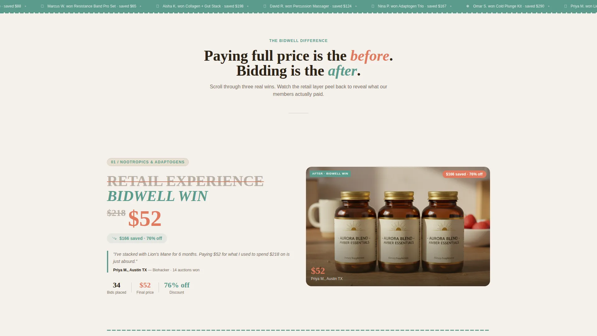 Health & Wellness Auction Landing Page Template