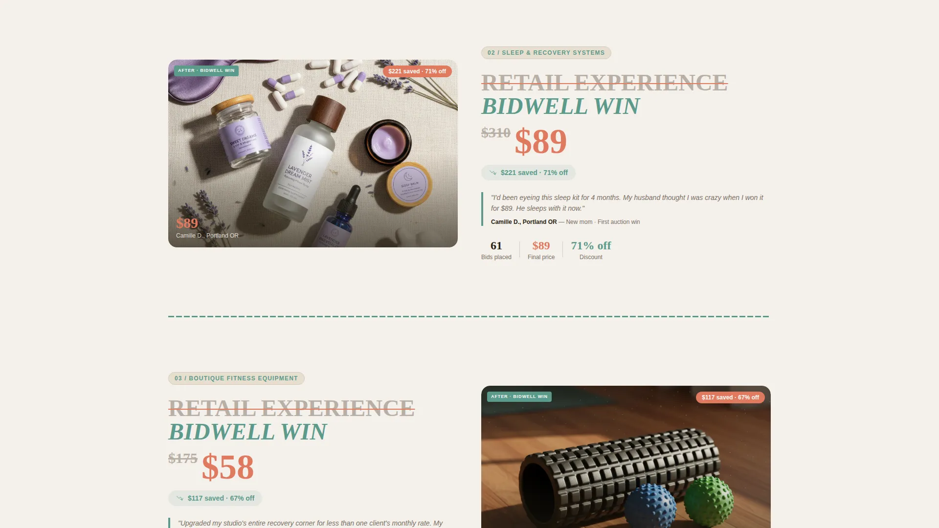 Health & Wellness Auction Landing Page Template