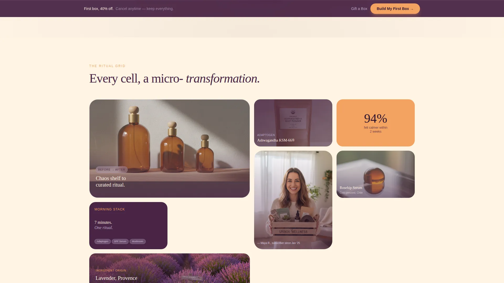 Wellness Subscription Box Landing Page Template
