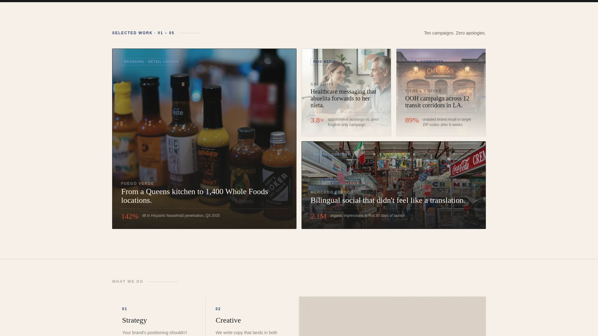 Hispanic-Owned Business Portfolio Website Template