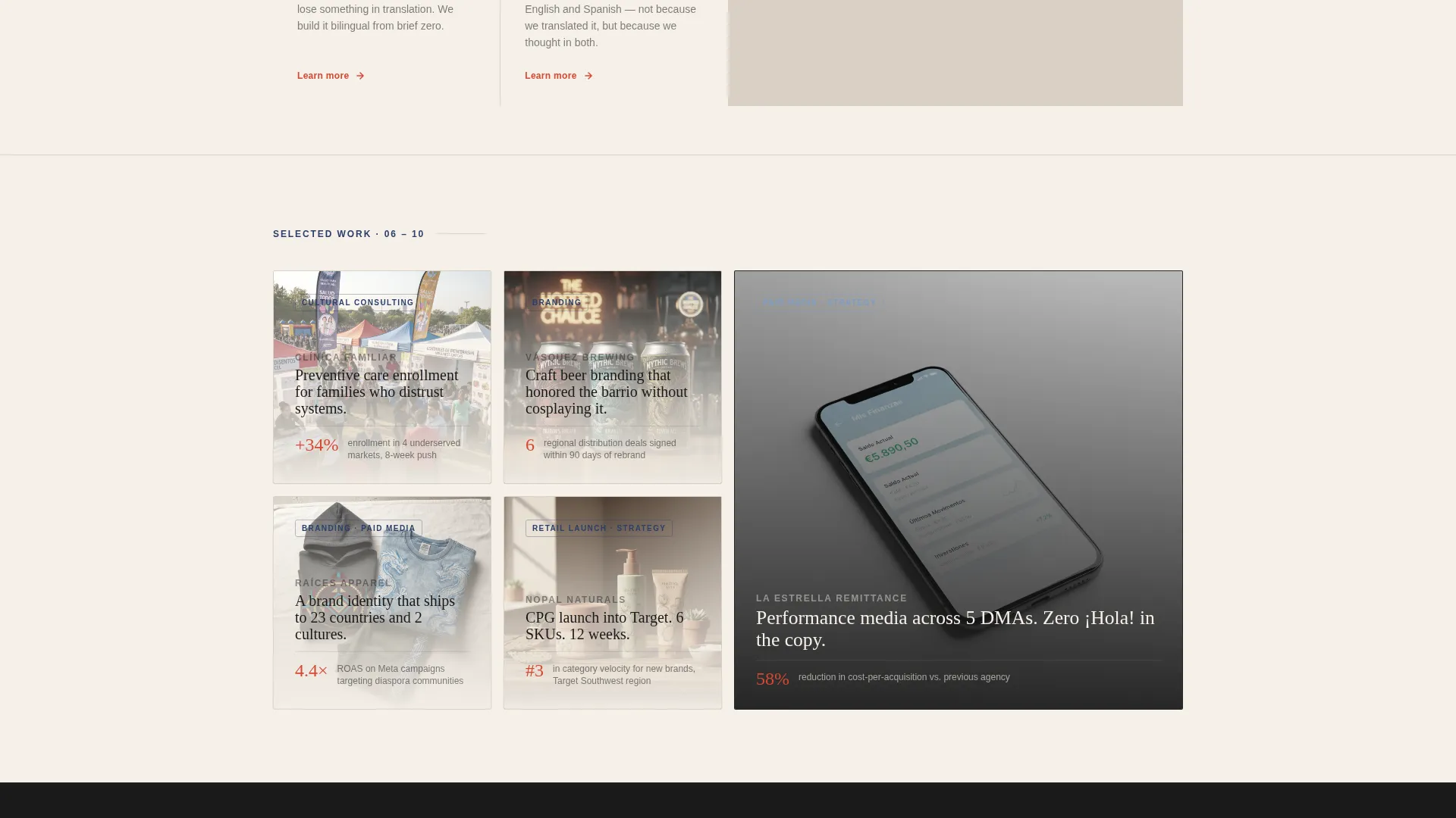 Hispanic-Owned Business Portfolio Website Template