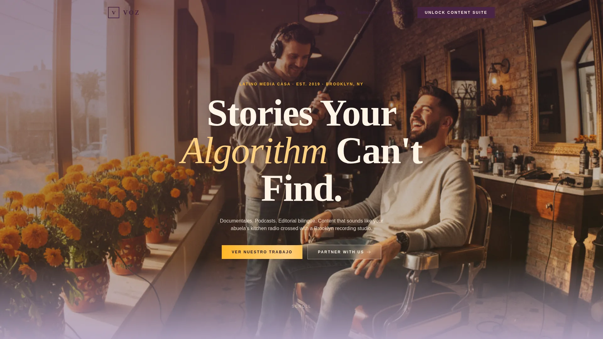 Latino Media Landing Page Template | Neo-Retro Design