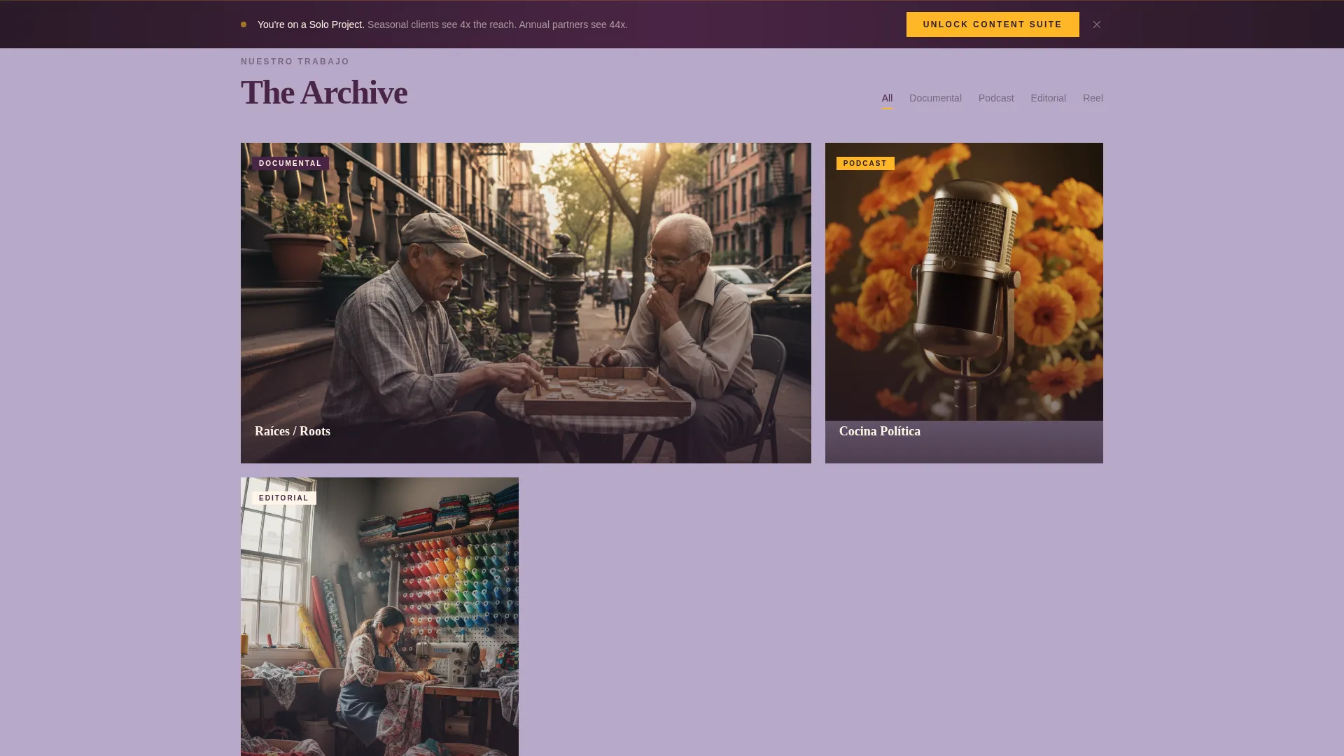 Latino Media Landing Page Template | Neo-Retro Design