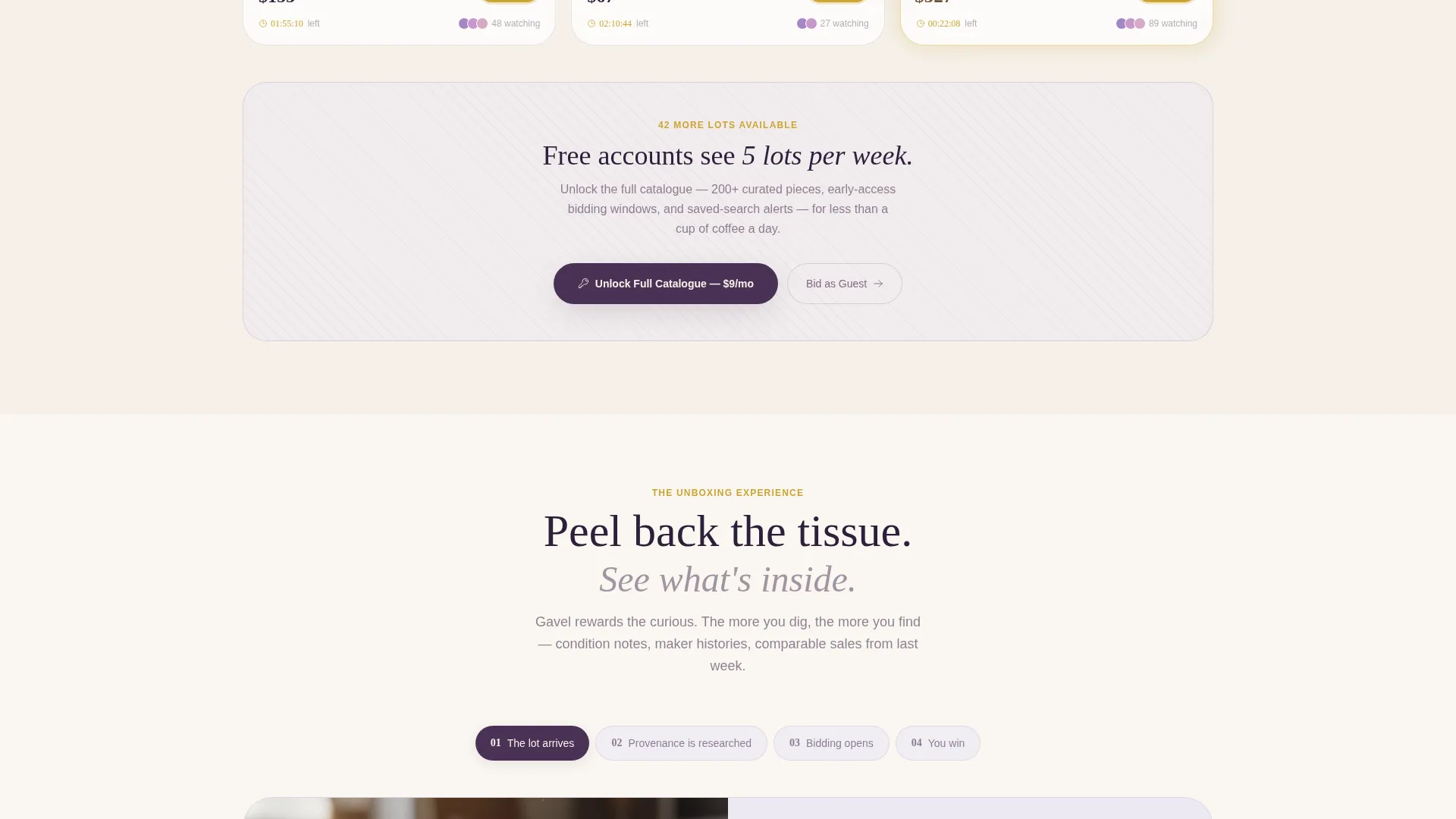Curated Home & Garden Auction Landing Page Template