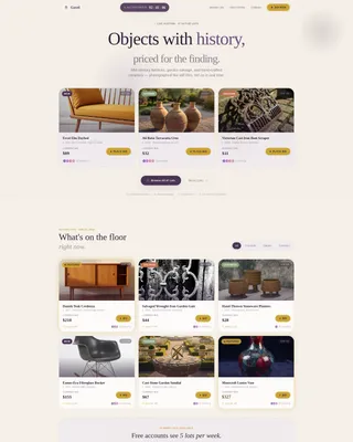 Curated Home & Garden Auction Landing Page Template