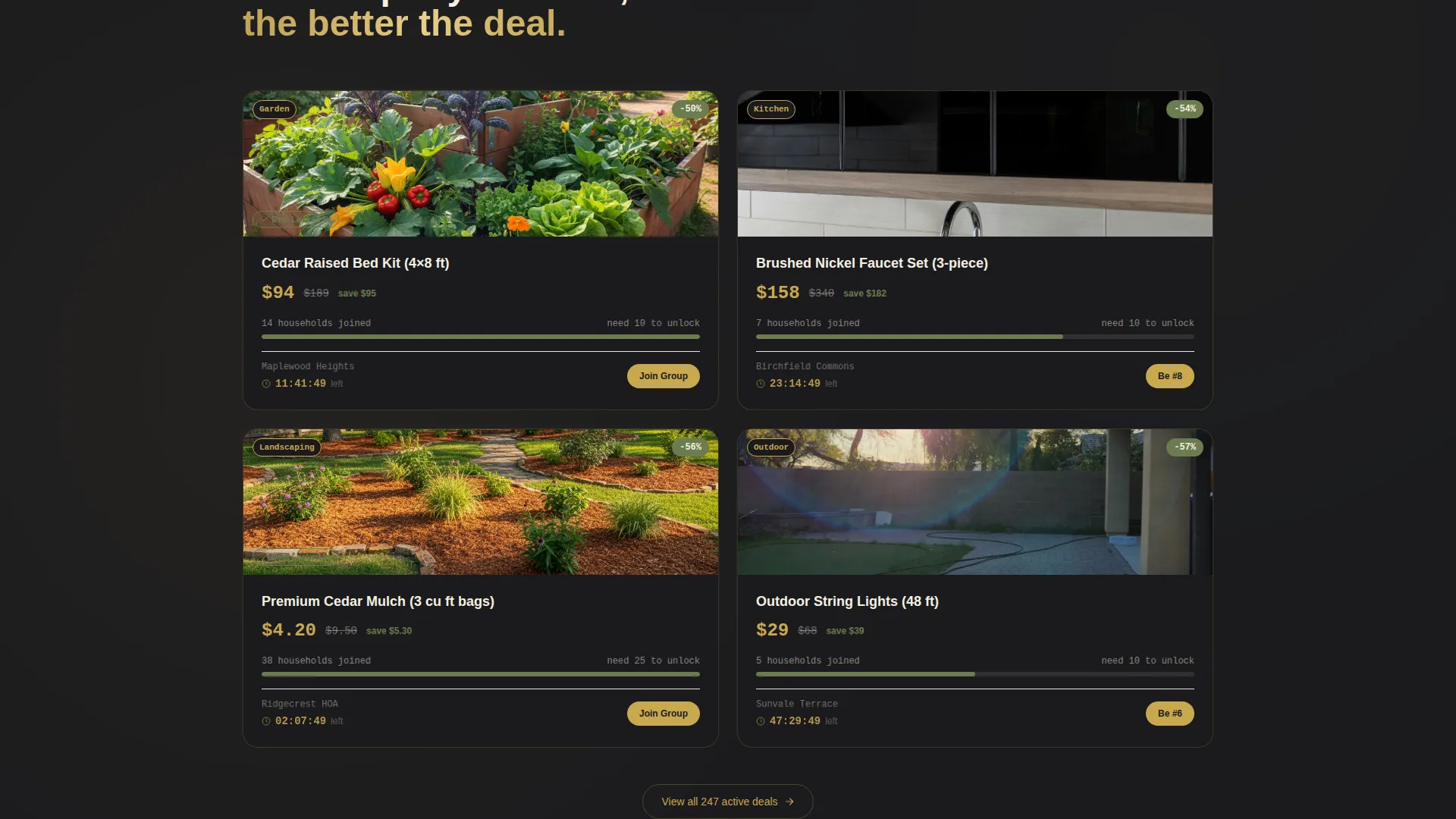 Neighborhood Group Buying Landing Page Template